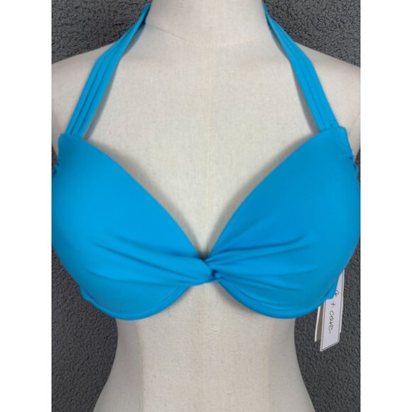 Salt + Cove Juniors' Strappy Underwire Push-up Bikini Top Blue Size Medium NWT's - Picture 3 of 8